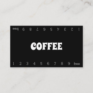 Fun Bold Double Number Loyalty Coffee Punch-Card