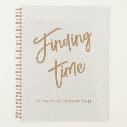 Fun Bold Gold Script Typography Personalized Ivory Planner