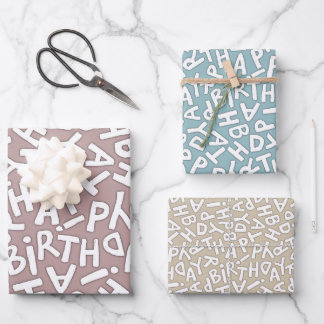 Fun Bold Happy Birthday Celebration Wrapping Paper Sheets