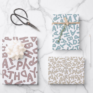 Fun Bold Happy Birthday Celebration Wrapping Paper Sheets