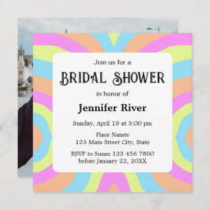 Fun Bold Modern Colorful Bridal Shower Invitation