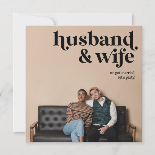 Fun Bold Quirky Husband  Wife Surprise Marriage