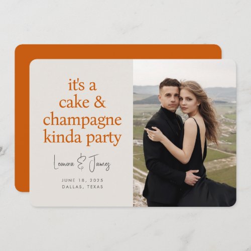 Fun Bold Typography Burnt Orange Wedding Save The Date