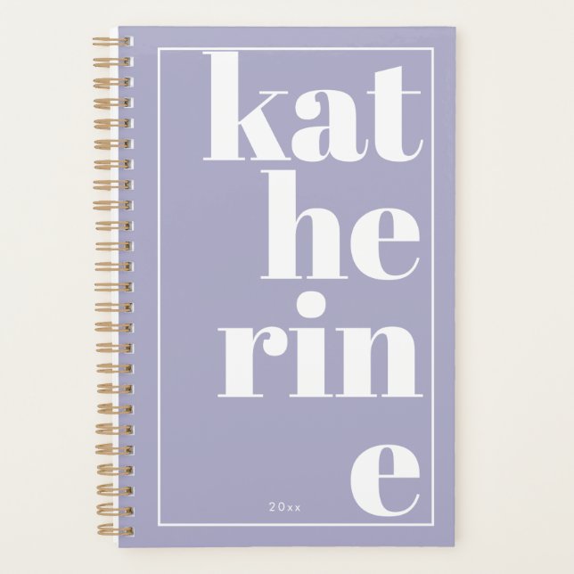 Fun Bold Typography Custom Name & Color Planner (Front)