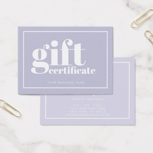 Fun Bold Typography Two Tone Gift Certificate