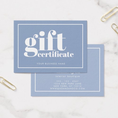 Fun Bold Typography Two Tone Gift Certificate