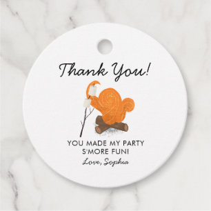 Fun Bonfire Birthday Party Thank You Favor Tags