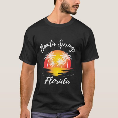 Fun Bonita Springs Florida Beach Palm Tree Novelty T_Shirt