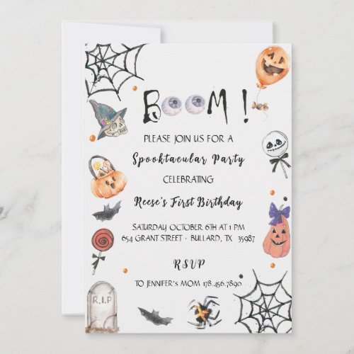 Fun Boo Spooktacular Halloween birthday party Invitation