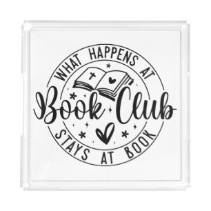 Fun Book Club design Acrylic Tray