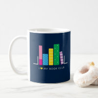 Fun Book Club in Blue and Yellow Coffee Mug