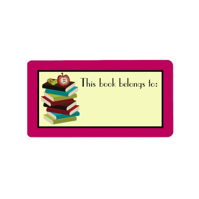 Fun Book Stack Reader Bookplate Stickers Gift Custom Address Label