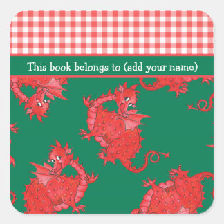 Fun Bookplates to Personalize: Cute Red Dragon