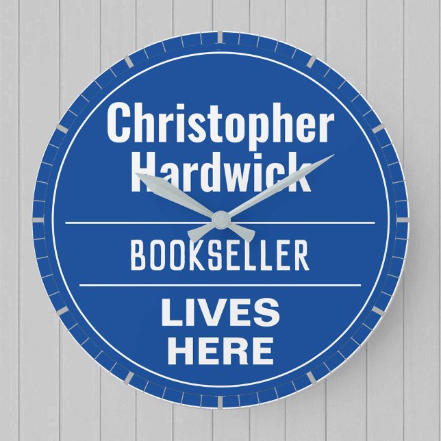 Fun Bookseller Wall Plaque Style Large Clock (Creator Uploaded)