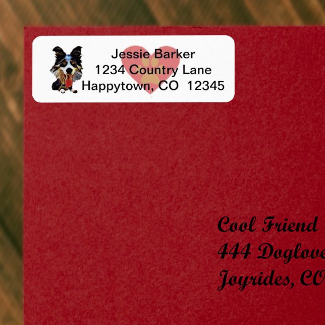 Fun Border Collie Return Address Label (Creator Uploaded)