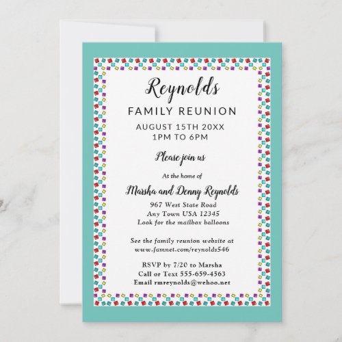 Fun Border Family Reunion or Party Invitation