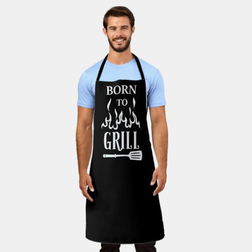 Fun Born to Grill Black Grill BBQ Apron