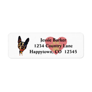 Fun Boston Terrier Return Address Label