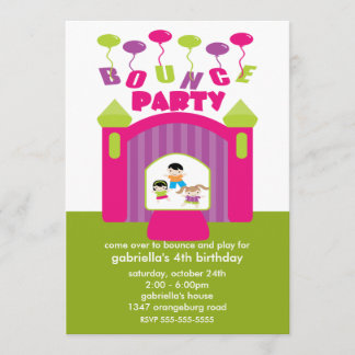Fun Bounce House Birthday Party Invitation