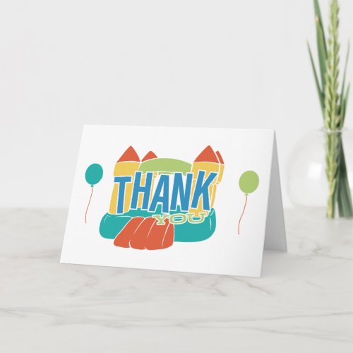 Fun Bounce House Bright Thank You note Card