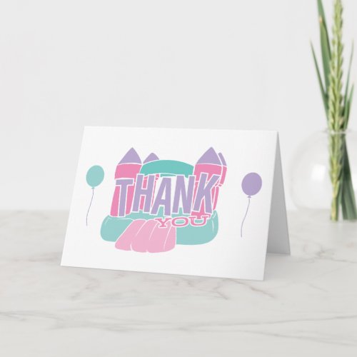 Fun Bounce House pastel Thank You note Card