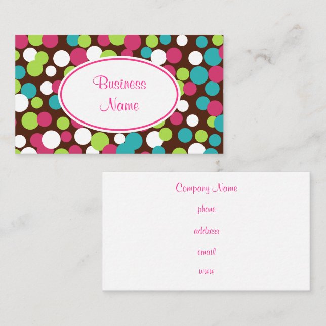 Fun Bouncing Dots Business Card (Front/Back)