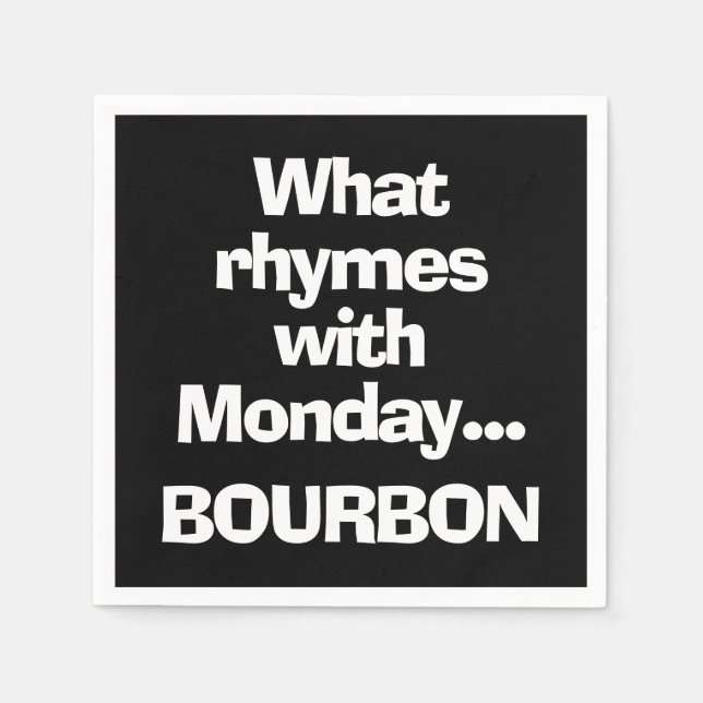 Fun Bourbon Black Cocktail Napkins (Front)