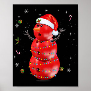 Fun Bowling for Boys Girls Christmas Snowman Bowl Poster