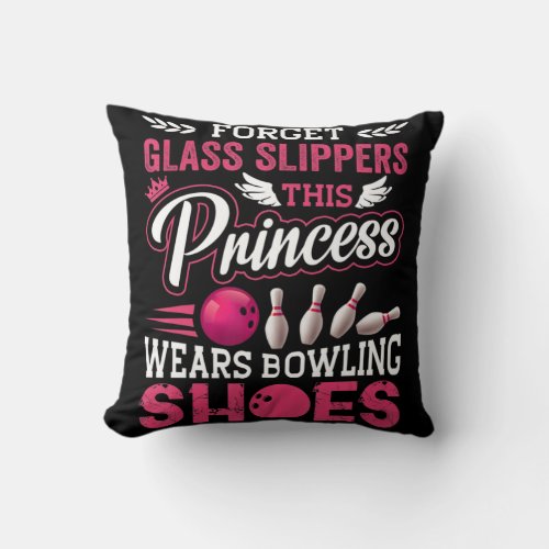 Fun Bowling  For Women Girls Kids Mom Wife Throw Pillow