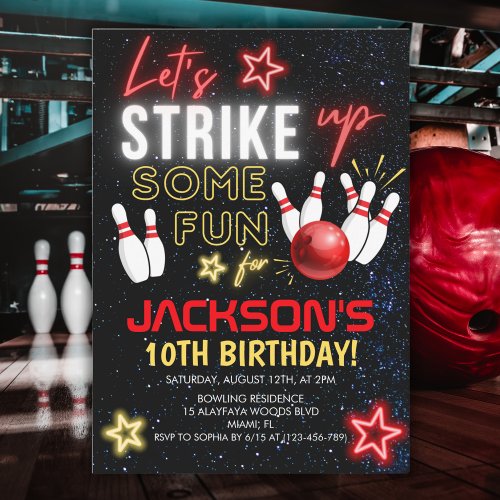 Fun Bowling Party for Kids Invitation