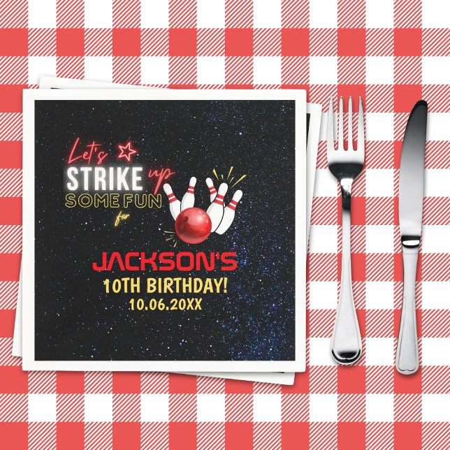 Fun Bowling Party for Kids Napkins (Creator Uploaded)