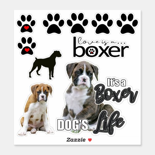 Fun Boxer Dog Stickers