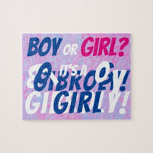 Fun Boy or Girl Gender Reveal Jigsaw Puzzle