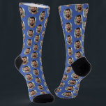 Fun Boyfriend Photo for Girlfriend Medium Blue Socks<br><div class="desc">These fun boyfriend photo (for girlfriend) medium blue socks feature your own photo in trendy offset pattern and are a cute way for your girlfriend or wife to remember you as she pulls on her socks! This is a great Christmas or birthday gift and your girlfriend or wife will love...</div>