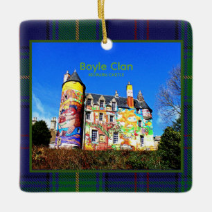 Fun Boyle Scottish Clan's Kelburn Castle Tartan Ceramic Ornament