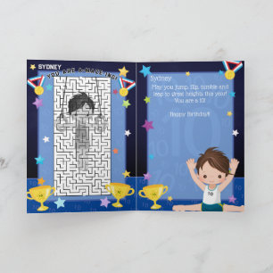 Fun Boys Gymnastics You Are A-Maze-ing Birthday Card