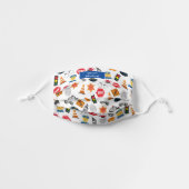 Fun Boys Police Officer Pattern Kids' Cloth Face Mask (Front, Unfolded)