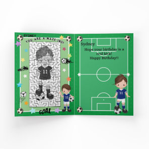 Fun Boys Soccer You are A-Maze-ing Happy Birthday Card