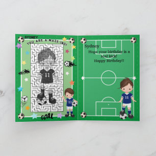 Fun Boys Soccer You are A-Maze-ing Happy Birthday Card