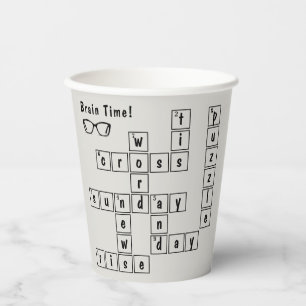 Fun Brain Time! Crossword Puzzle Eyeglass Frame Paper Cups