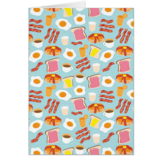 Fun Breakfast Food Illustrations Pattern Cards