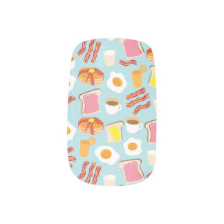 Fun Breakfast Food Illustrations Pattern Minx Nail Art