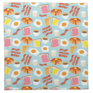 Fun Breakfast Food Illustrations Pattern Napkin