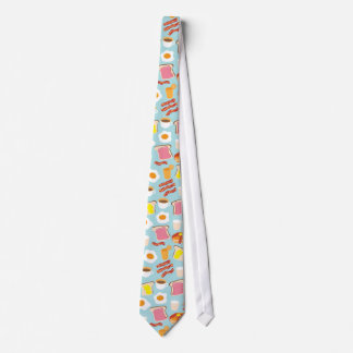 Fun Breakfast Food Illustrations Pattern Neck Tie