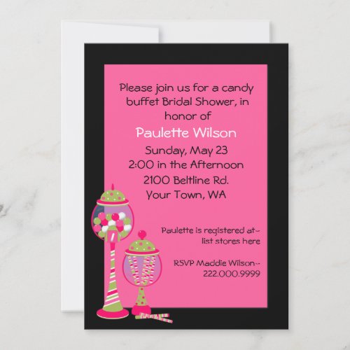 Fun Bridal Shower Candy Buffet Invitation