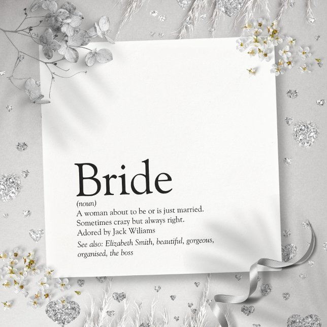 Fun Bride Definition, Bridal Shower Modern Napkins (Fun Bride Definition, Bridal Shower Modern Napkins)