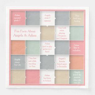 Fun Bride Groom Infographic Personalized Wedding Paper Dinner Napkins