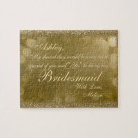 Fun Bridesmaid Gold Glitter Glam Jigsaw Puzzle