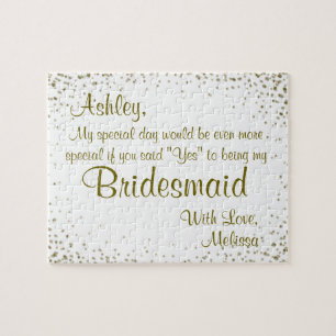 Fun Bridesmaid Invitation Jigsaw Puzzle