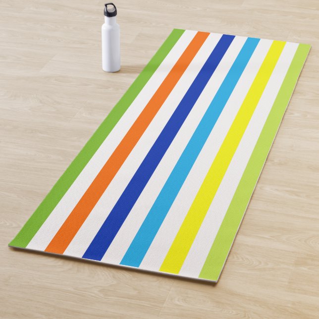 Fun Bright and Bold - Modern Stripes Yoga Mat (In Situ)